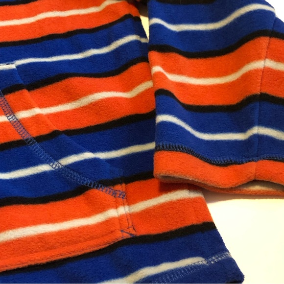 NWT Hanna Andersson Blue & Orange Stripe Pullover Fleece - Picture 4 of 9